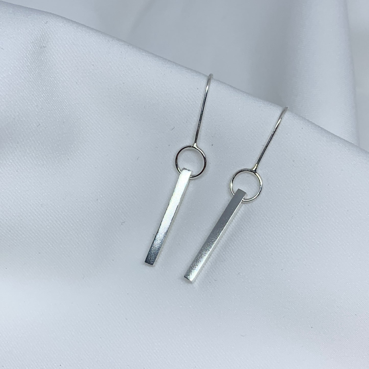 Short Bar Sterling Silver Earrings