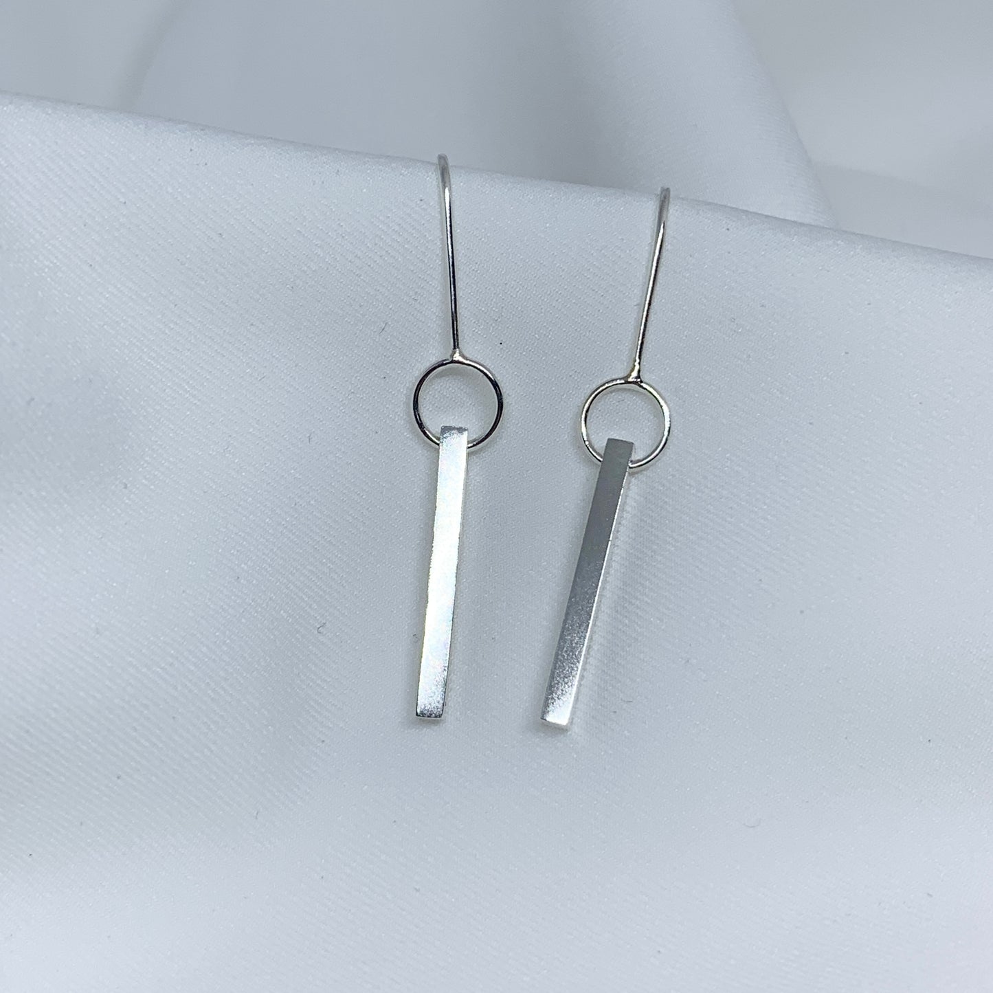 Short Bar Sterling Silver Earrings