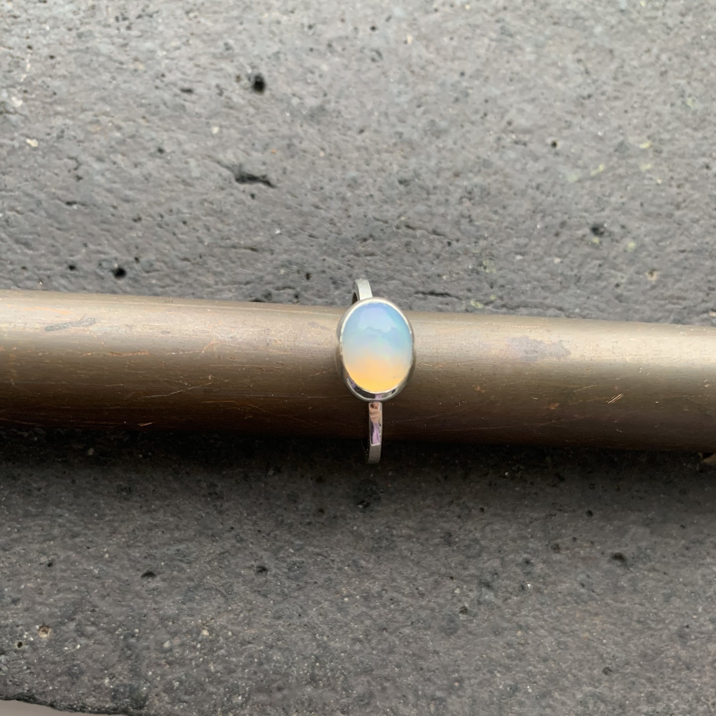Oval Opal Sterling Silver Rings