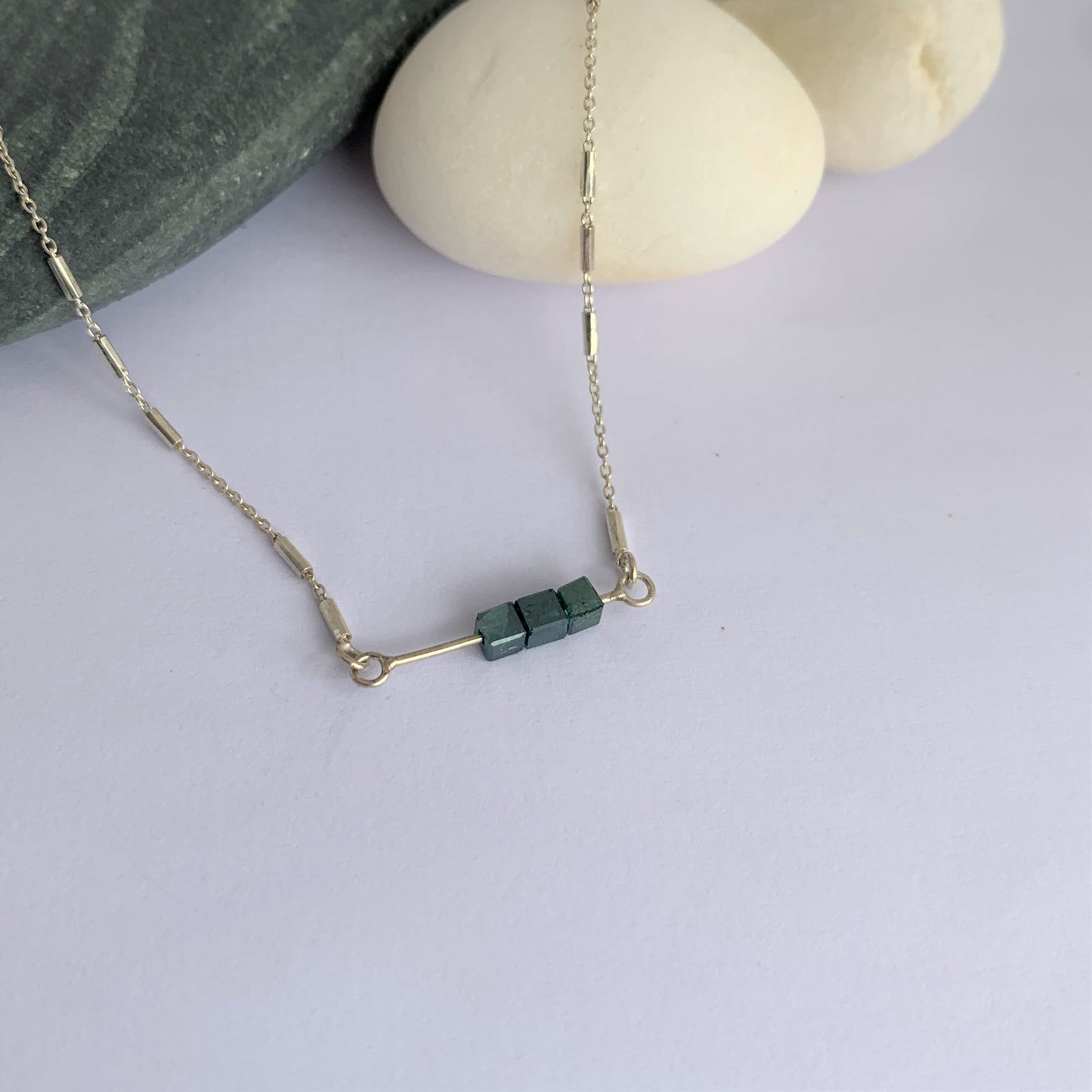 Abacus Trio Rough Diamond Fine Necklace