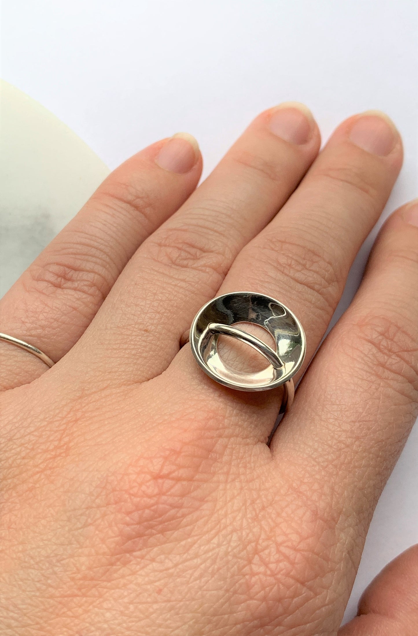 Radial Reflections Sterling Silver Ring