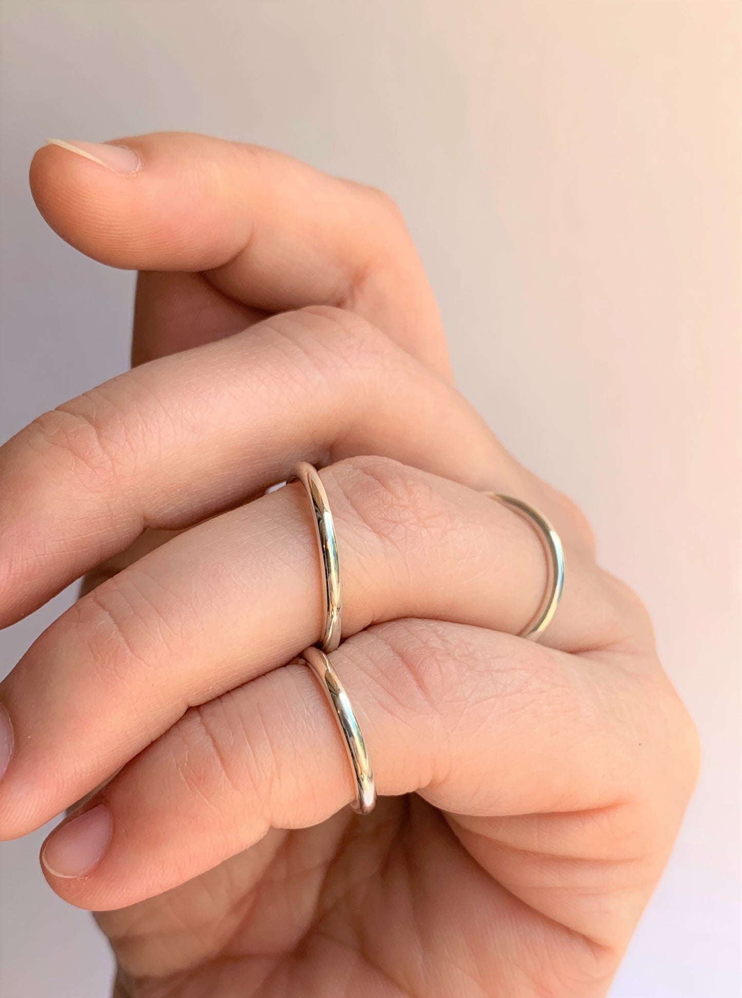 Classic Round Silver or Gold Plain Band