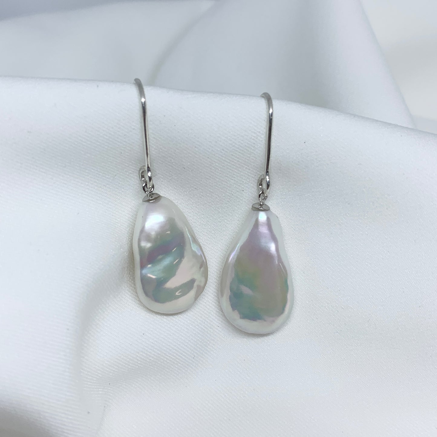 Medium Fresh Water Baroque Pearl Dangly Earrings