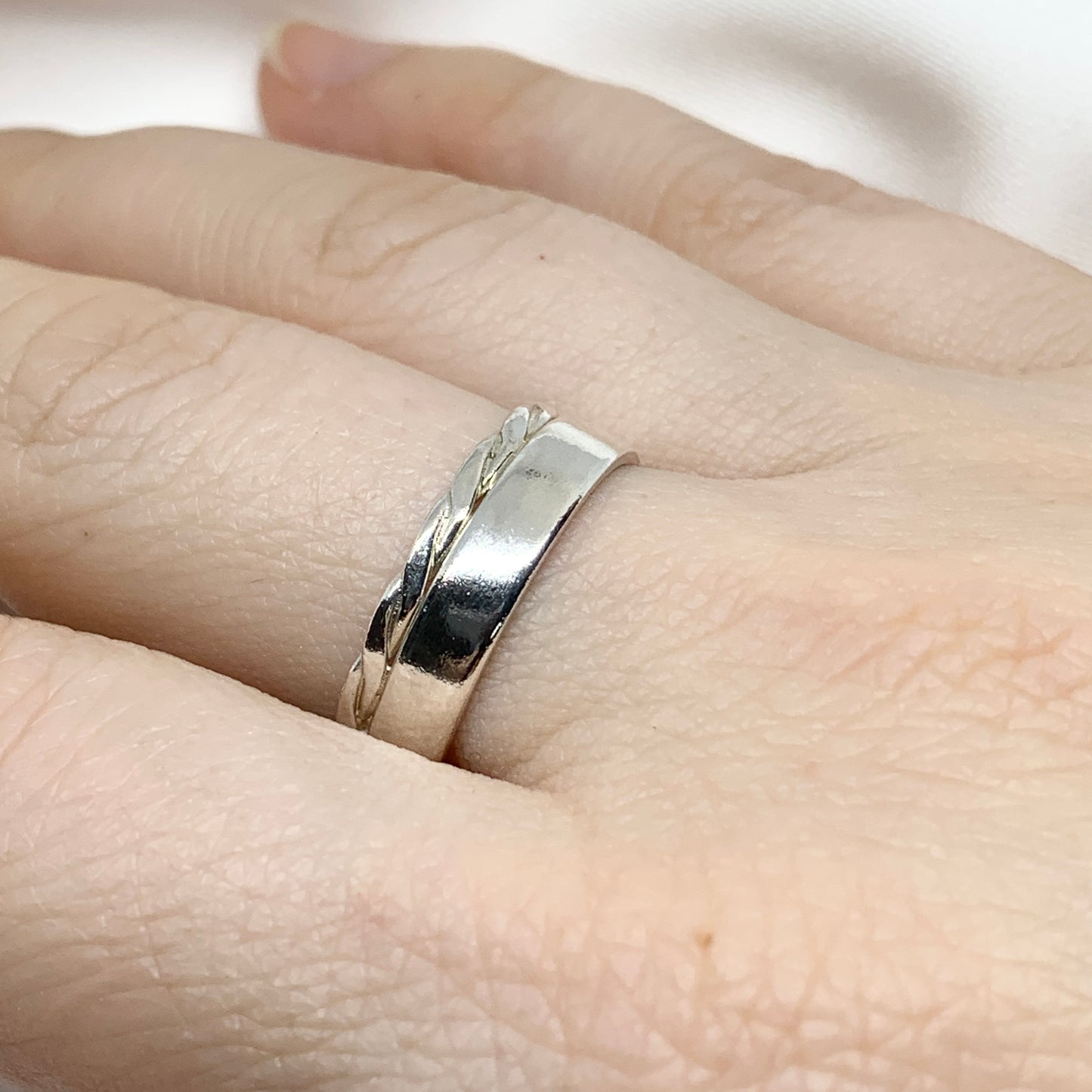 Unisex Braided Detail Wedding Ring - Intertwined with love