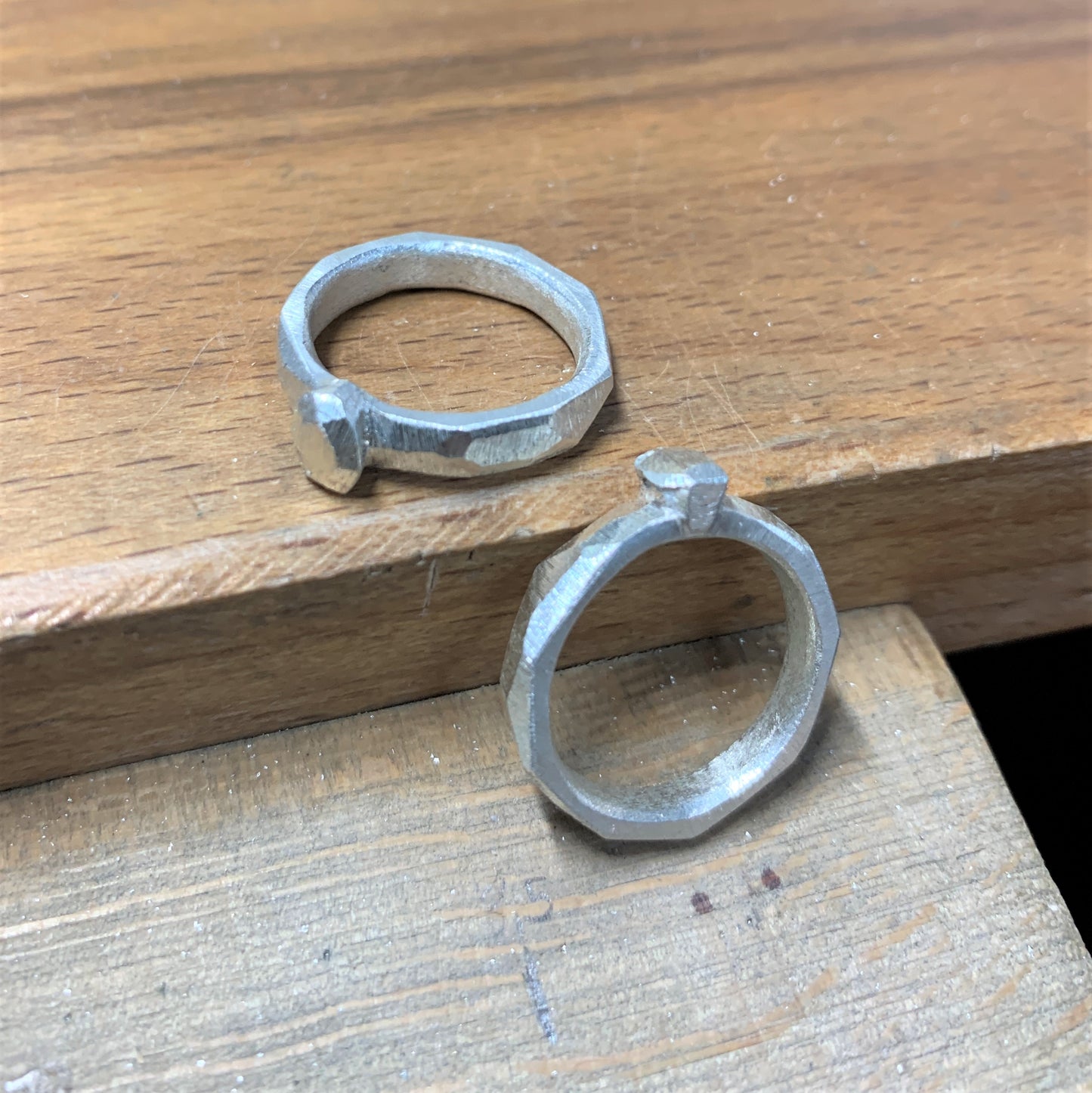 Bud ring silver sand casted ring
