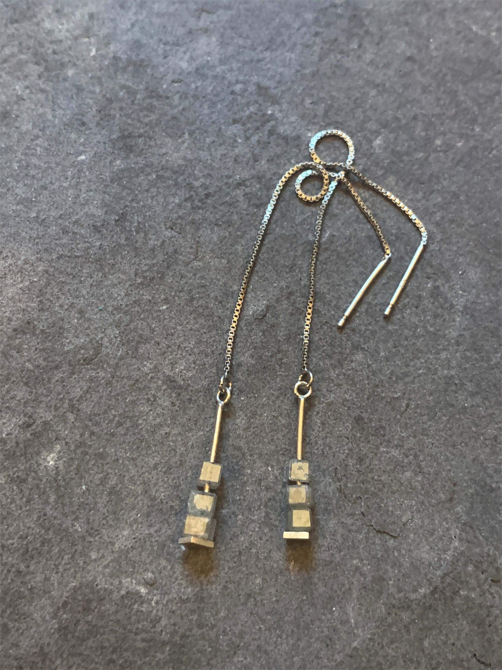 Natasha Visser Designs thread diamond earrings