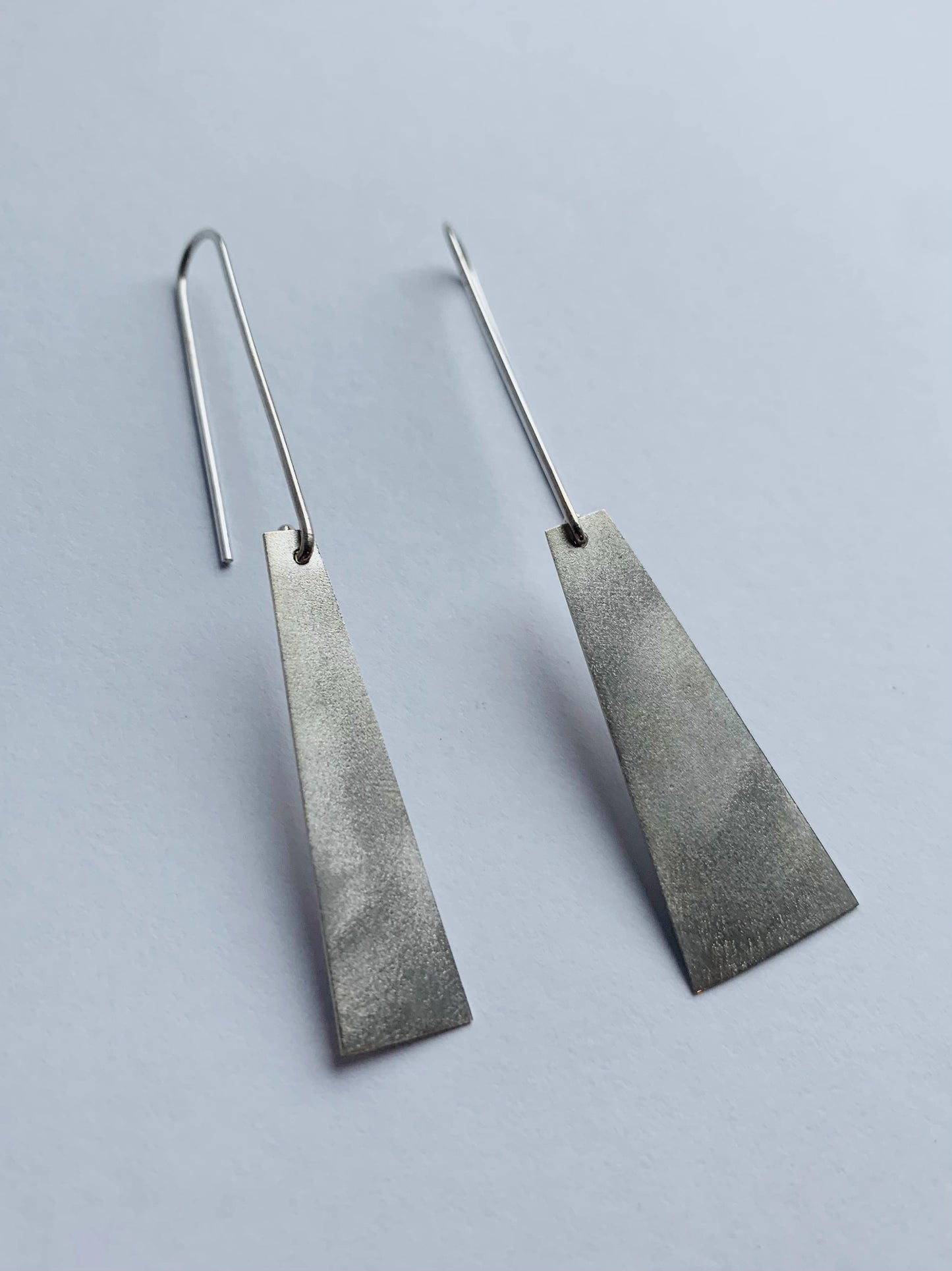 Long Asymmetrical Sterling silver hook  earrings