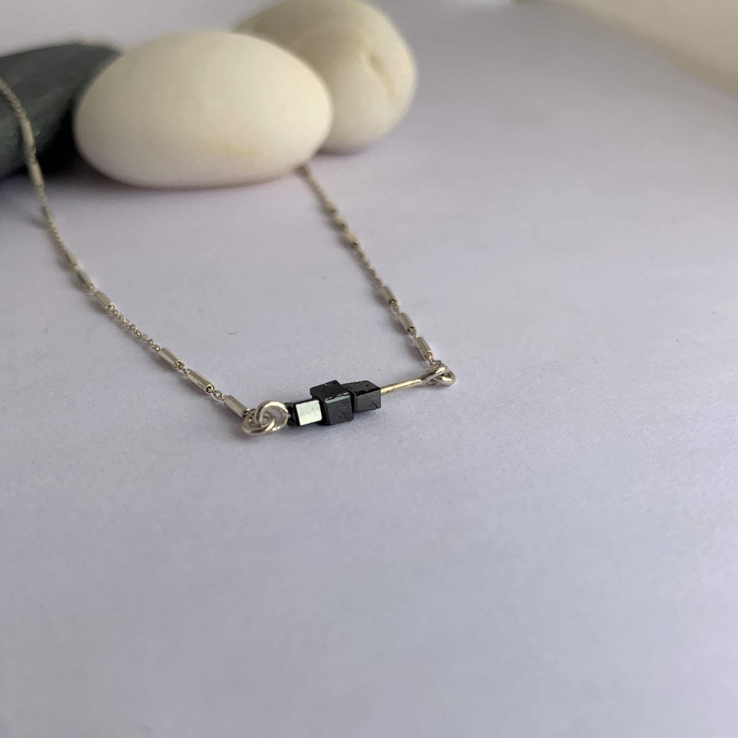 Abacus Trio Rough Diamond Fine Necklace