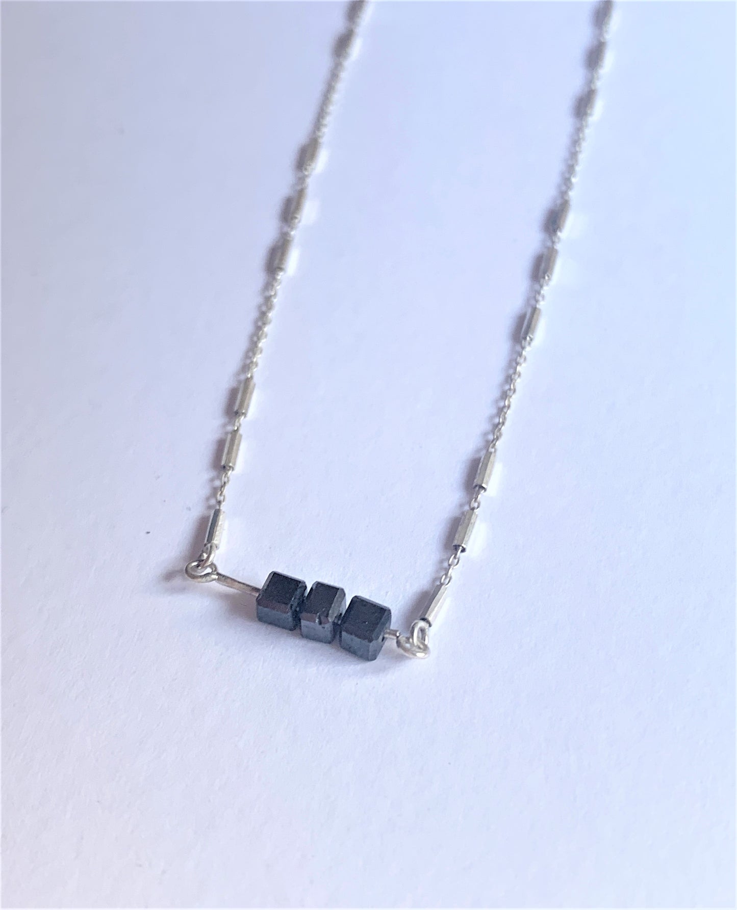 Abacus Trio Rough Diamond Fine Necklace