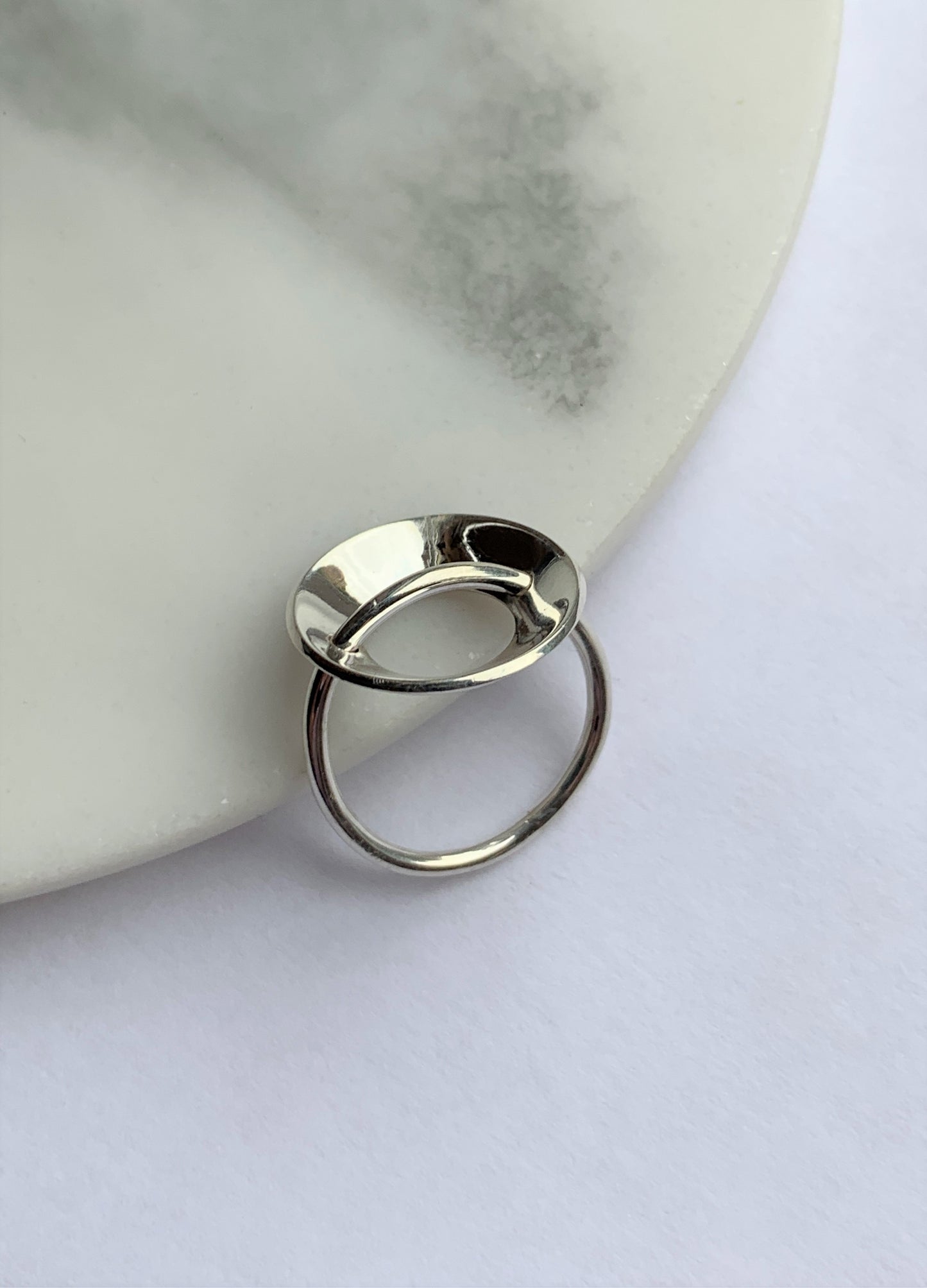 Radial Reflections Sterling Silver Ring