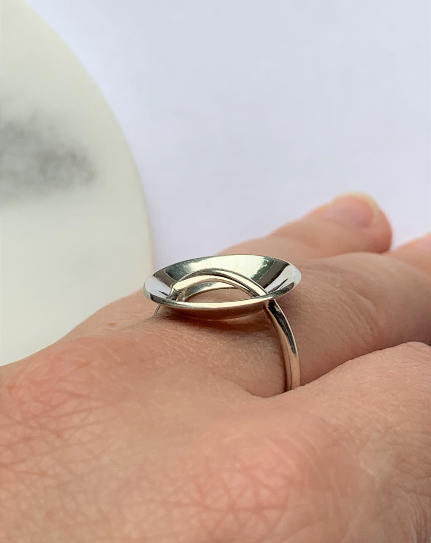 Radial Reflections Sterling Silver Ring