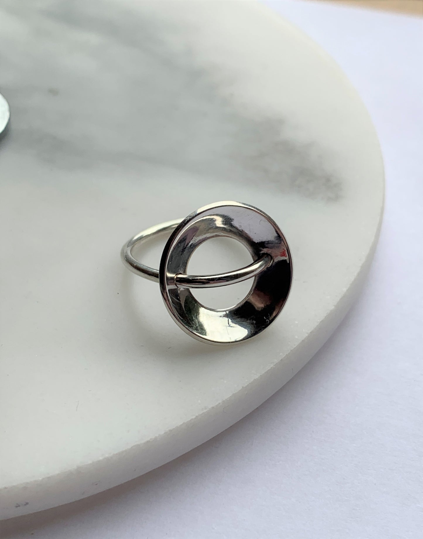 Radial Reflections Sterling Silver Ring