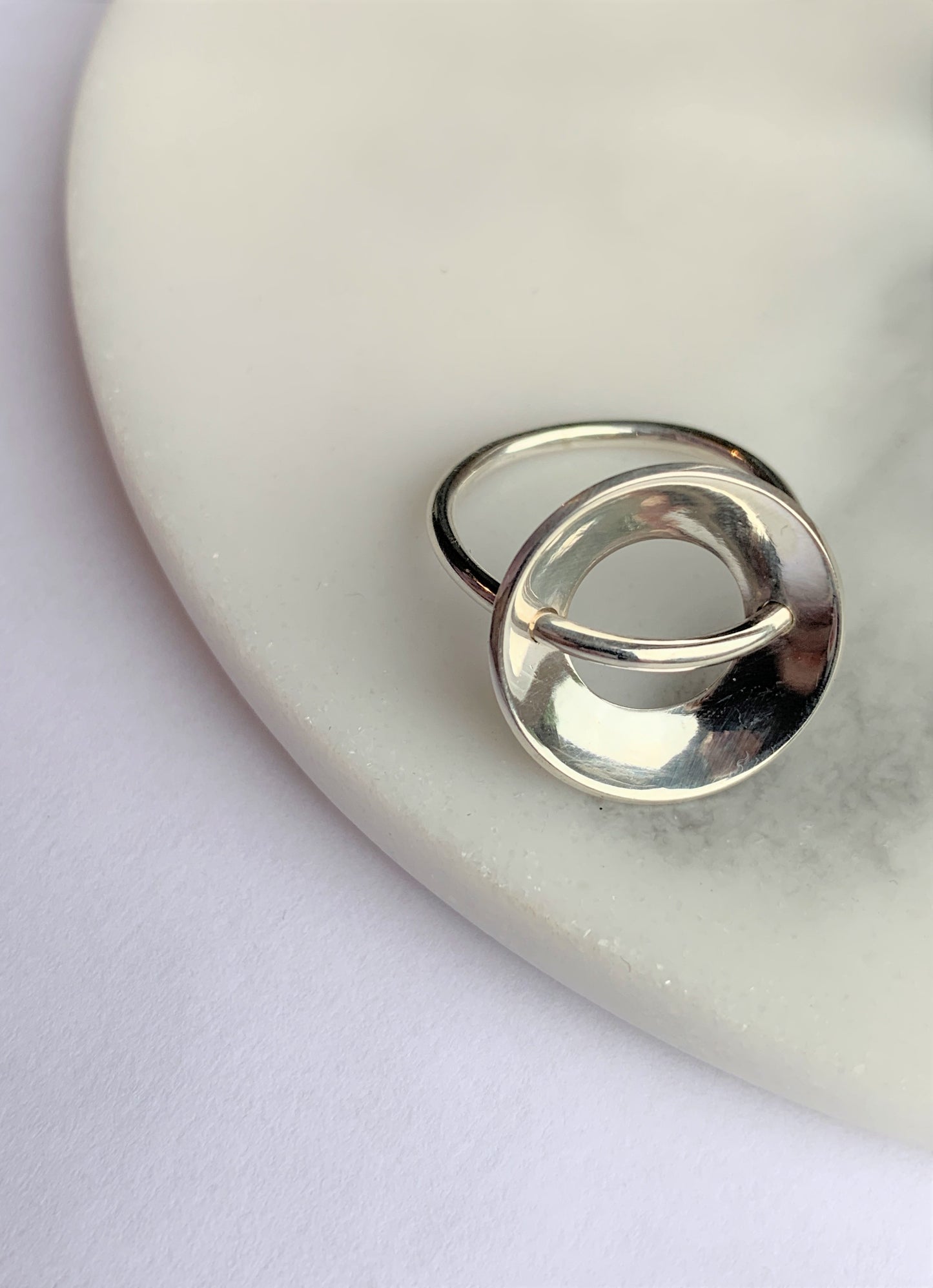 Radial Reflections Sterling Silver Ring