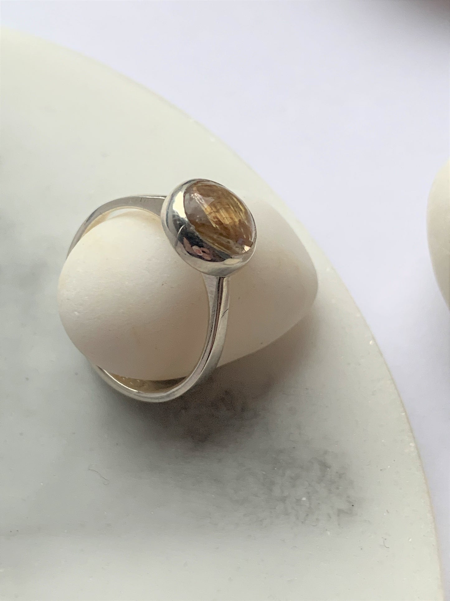 Rutilated Golden Quartz Ring - Alternative Engagement Ring