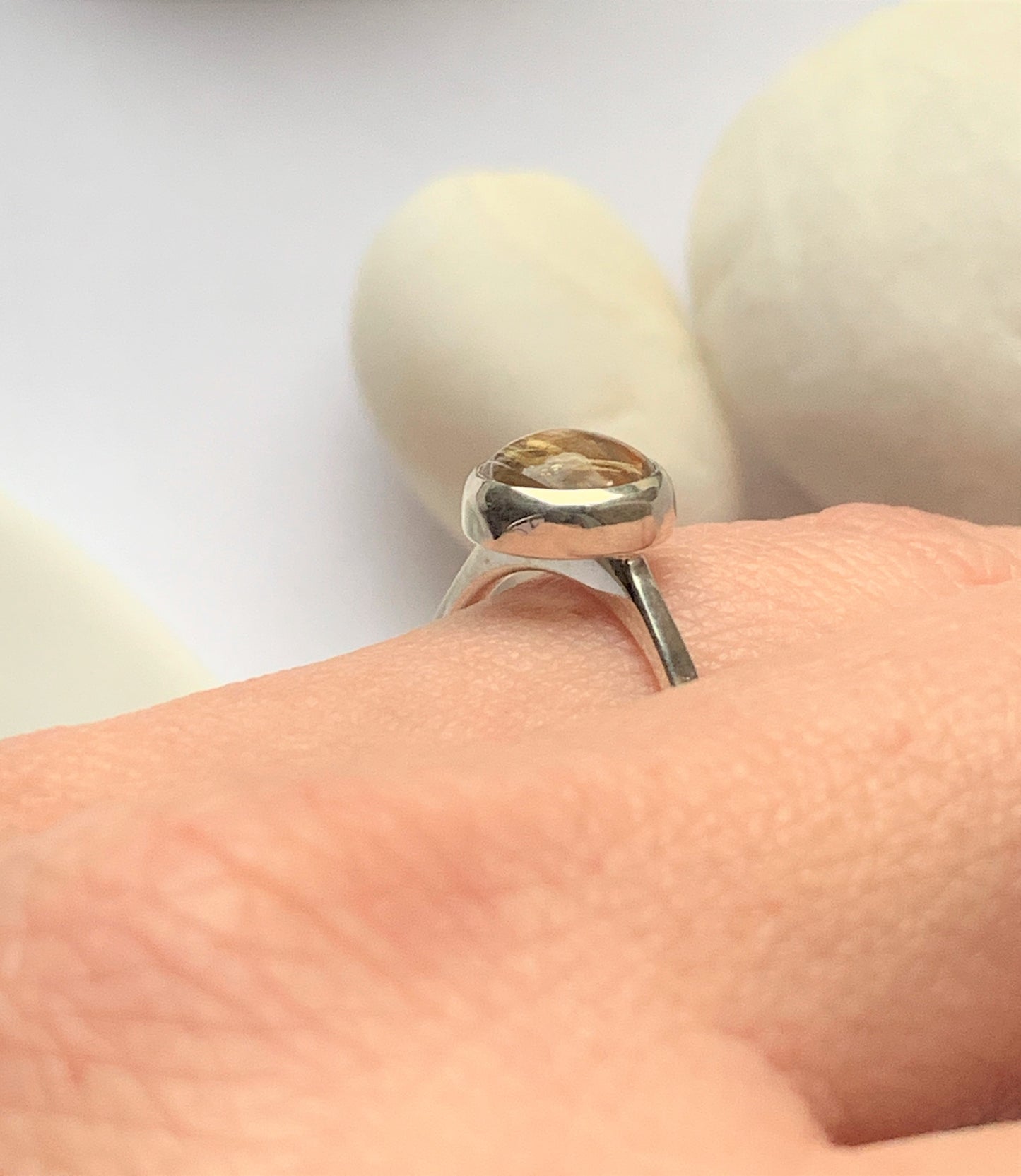Rutilated Golden Quartz Ring - Alternative Engagement Ring