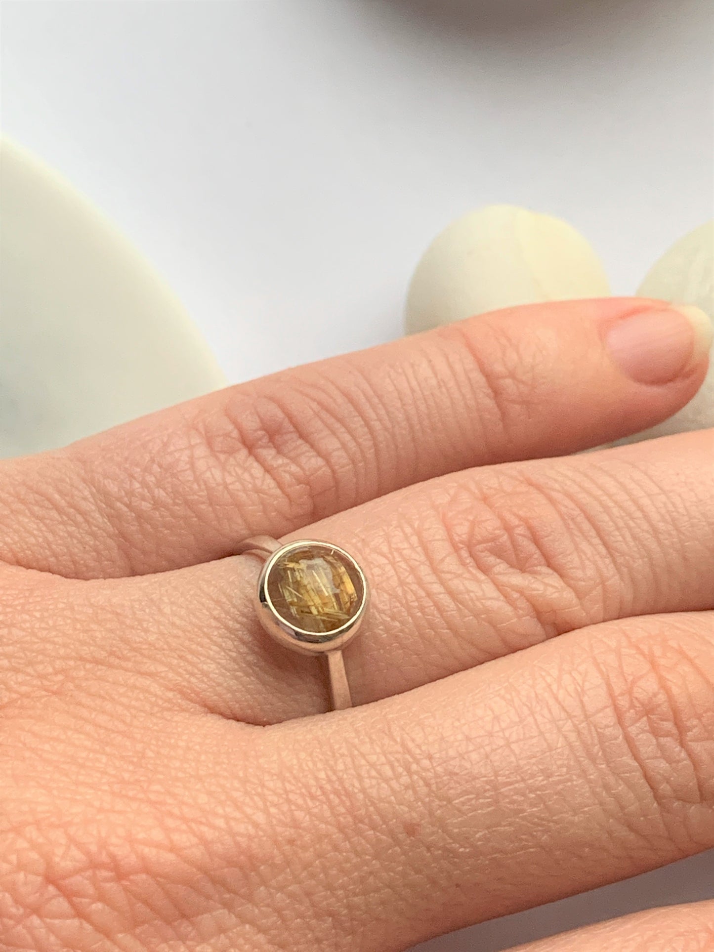 Rutilated Golden Quartz Ring - Alternative Engagement Ring