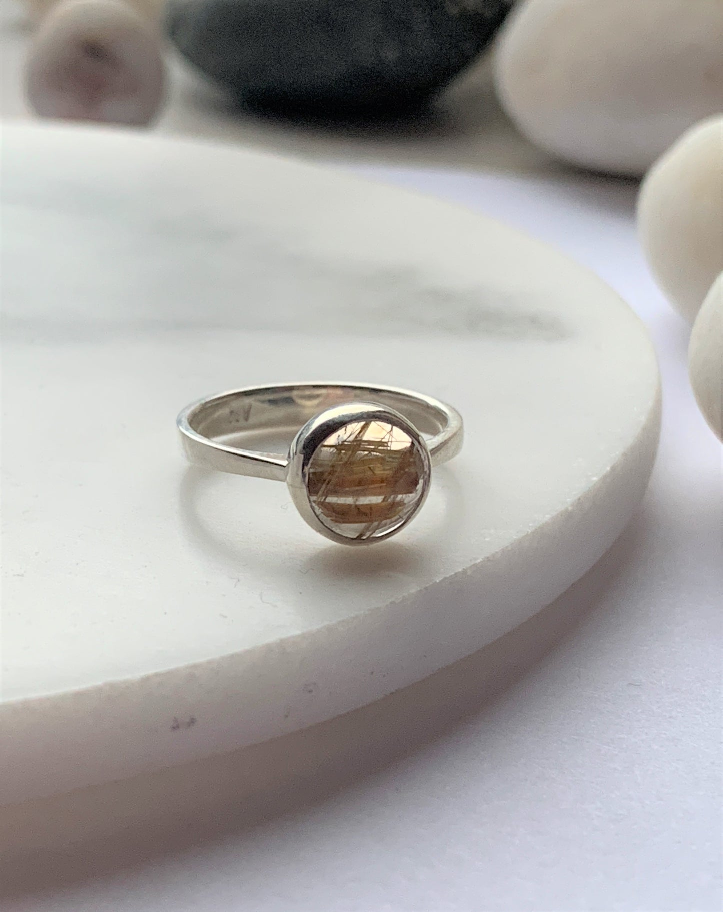 Rutilated Golden Quartz Ring - Alternative Engagement Ring