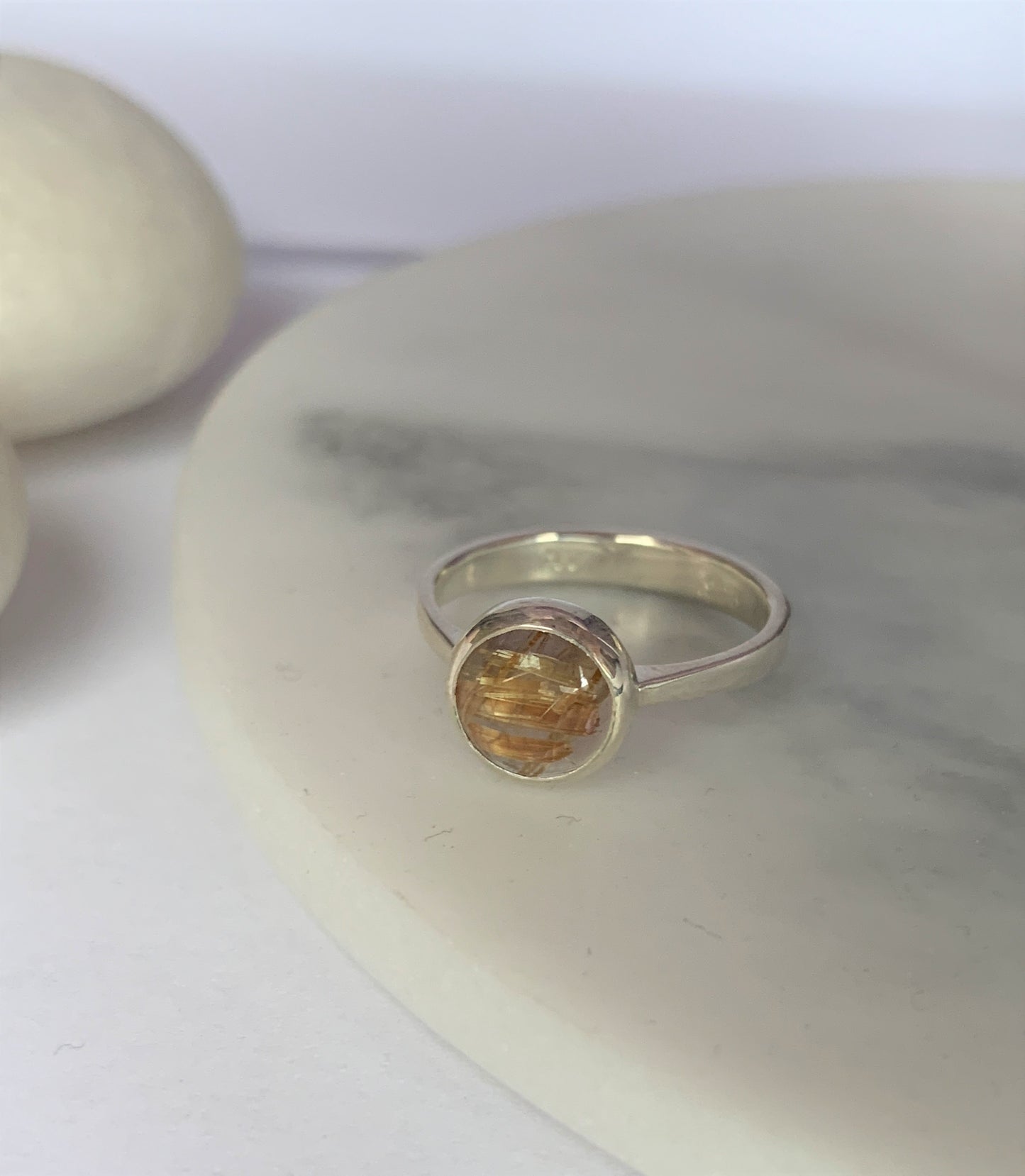 Rutilated Golden Quartz Ring - Alternative Engagement Ring