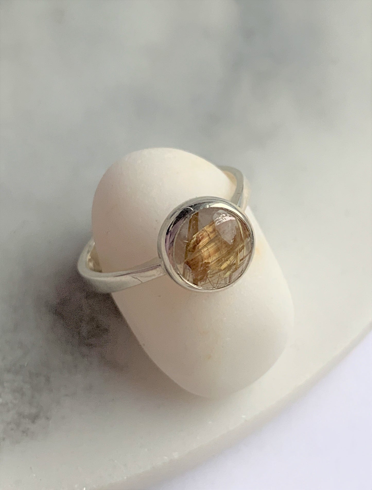 Rutilated Golden Quartz Ring - Alternative Engagement Ring