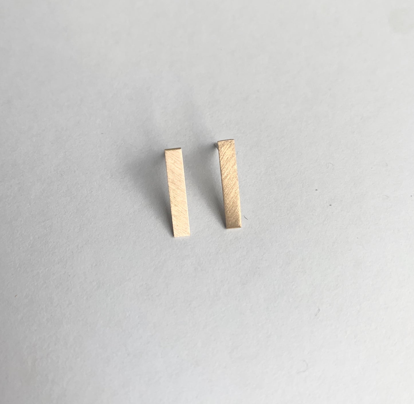 Small stripe 18K Rose gold fused with sterling silver earrings