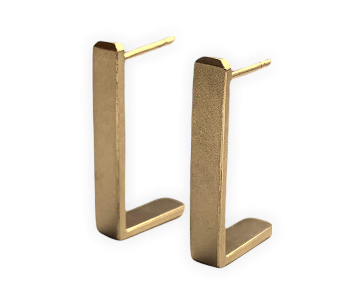 Abacus Long L-shape silver earrings