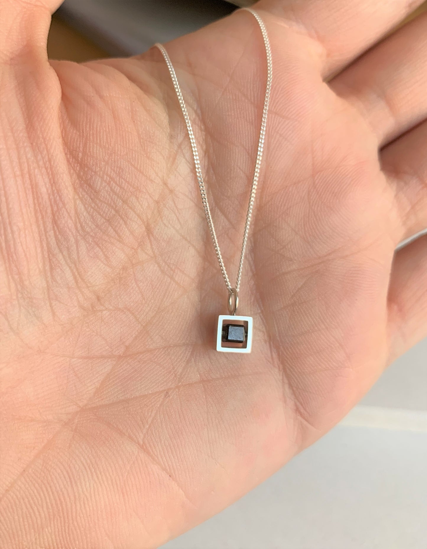 Abacus Solo Rough Diamond Pendant on a Fine Necklace