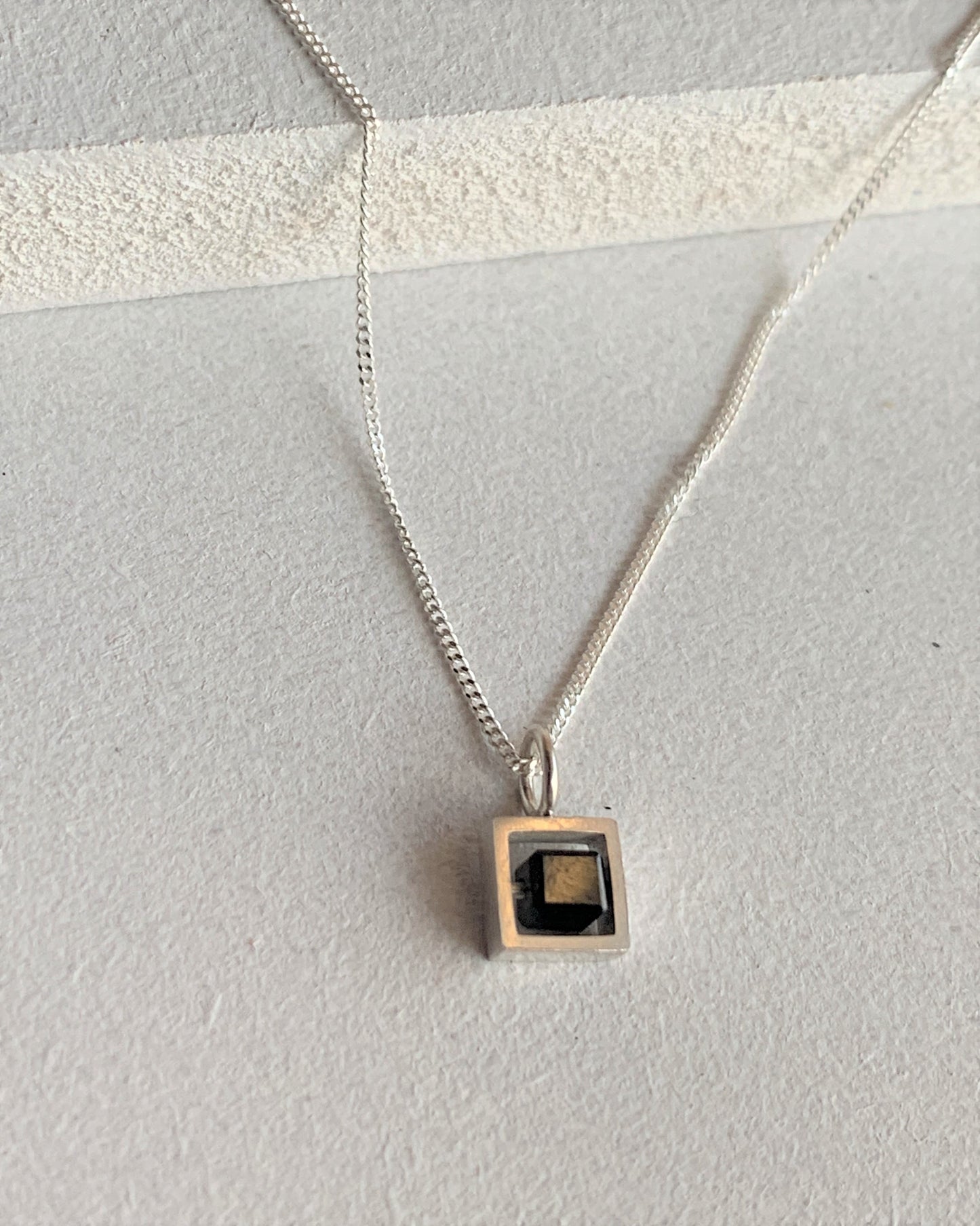 Abacus Solo Rough Diamond Pendant on a Fine Necklace