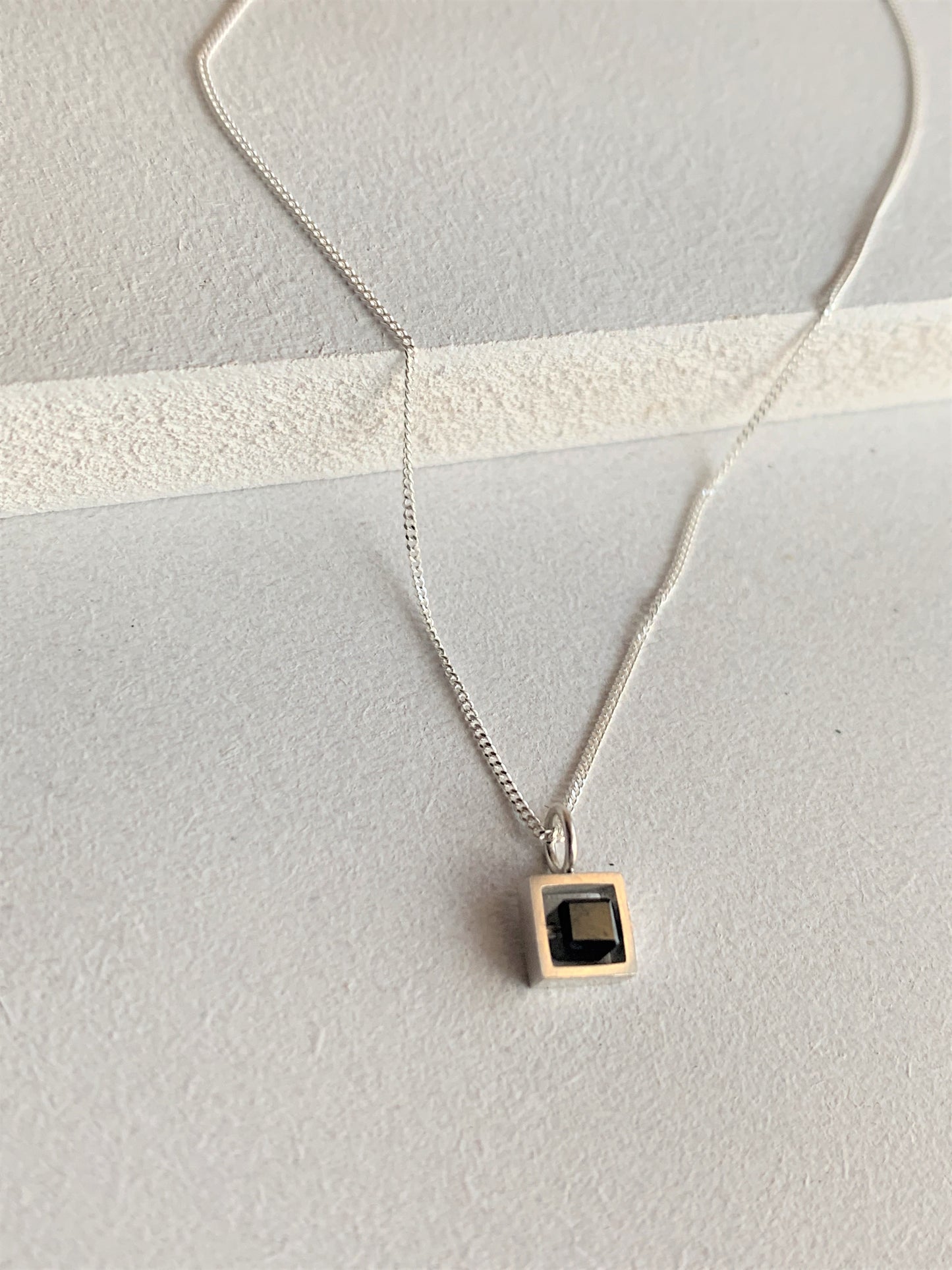 Abacus Solo Rough Diamond Pendant on a Fine Necklace