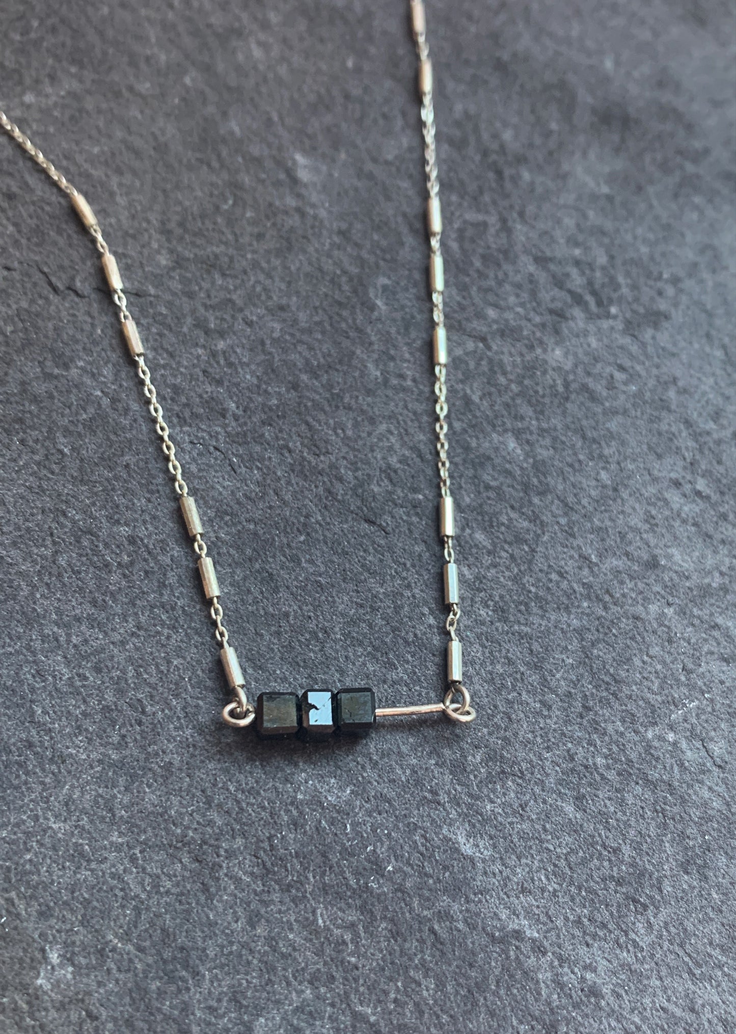 Abacus Trio Rough Diamond Fine Necklace